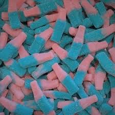 Bouteilles Fizzy Roses et Bleues sucrées 100g
